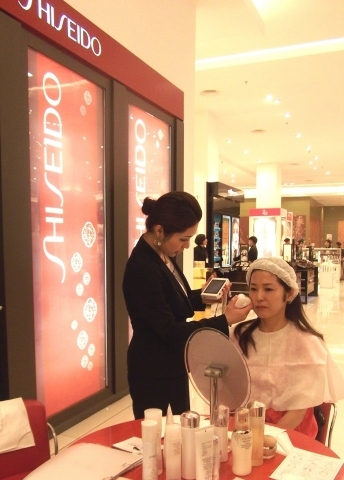 A Shiseido counter in Indonesia