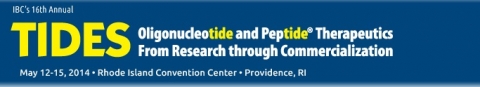IBC Life Sciences 주최의 치료용 올리고뉴클레오티드와 펩티드 컨퍼런스(TIDES 2014)가 2014년 5월 12일부터 15일까지 미국 로드아일랜드주 프로비던스에서 개