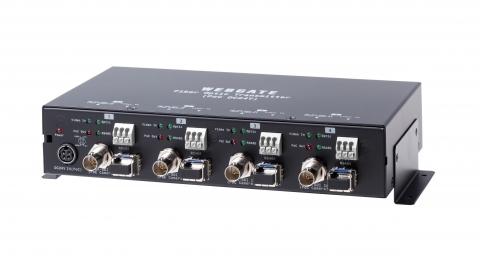 웹게이트는 HD-CCTV의 One Cable Solution을 지원하는  4채널 광 트랜스미터를 출시했다.
