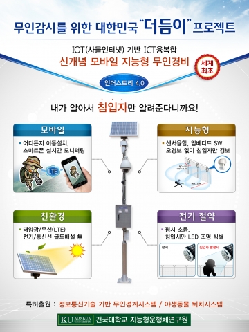 건국대학교 지능형운행체연구원은 오는 29일부터 4일간 일산 킨텍스에서 열리는 국방기술 전시회인 민군기술협력 박람회에 참가해 신개념 모바일 지능형 무인경비를 선보인다.
