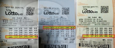 2013년 5월 부산에서는 로또 정보업체 회원 박성현(가명) 씨가 자신이 받은 로또 조합번호를 다른 친구 두 명과 공유해 세 명이 나란히 1등에 당첨되는 행운을 안았다.