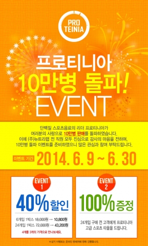 뉴트리랩이 출시한 단백질 스포츠 음료 프로티니아가 누적 판매 10만병을 돌파했다.