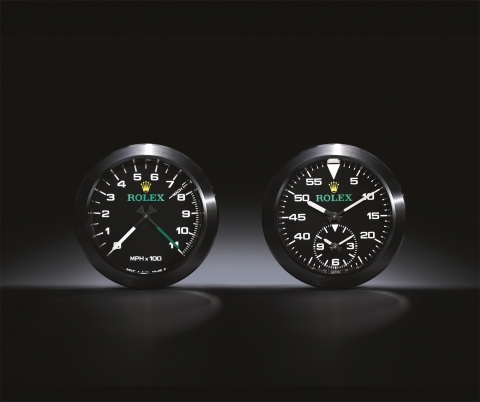 롤렉스는 초음속 자동차인 블러드하운드 SSC를 위해 특별 제작한 실험용 속도 및 시간 측정 장치 아날로그 속도계와 크로노그래프를 공개했다.