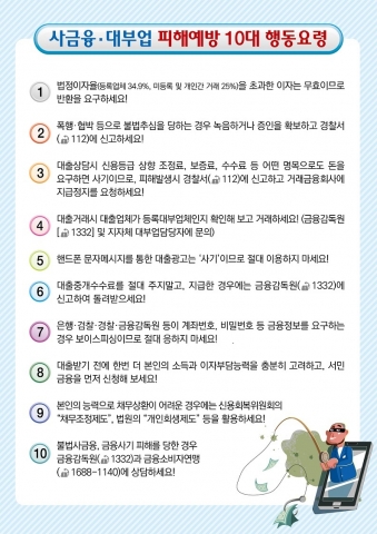 금융소비자연맹이 불법 사금융 및 대부업 피해예방 소비자 10대행동요령을 제시했다.