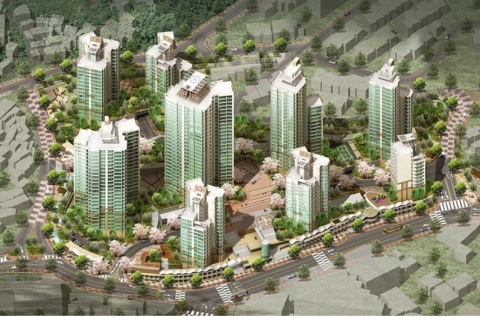 부산 한향 수자인 지역조합 아파트 조감도