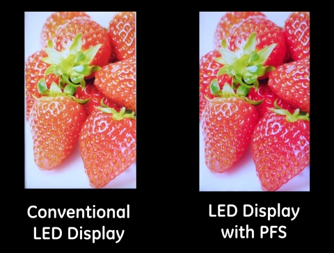 기존 LED 디스플레이와 PFS 적용 LED 디스플레이 비교