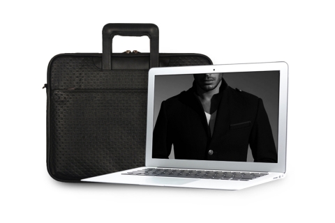 세련된 블랙컬러의 노트북 슬림가방, 비즈니스맨을 위한 슬림노트북가방