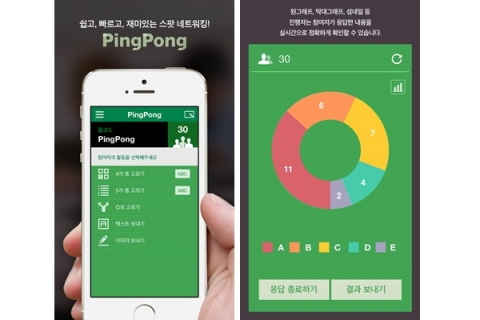 워터베어소프트가 자사의 대표 앱인 핑퐁을 업그레이드했다.