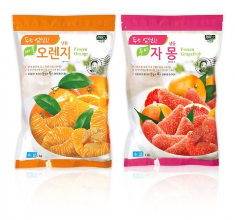 두번 엄선한 냉동과일 오렌지, 자몽