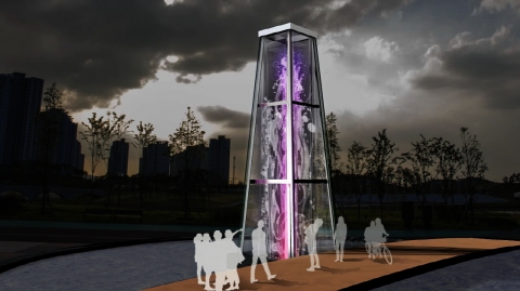 빛과 물이 하나된 초대형 유리 피라미드 미디어분수타워가 인기다.