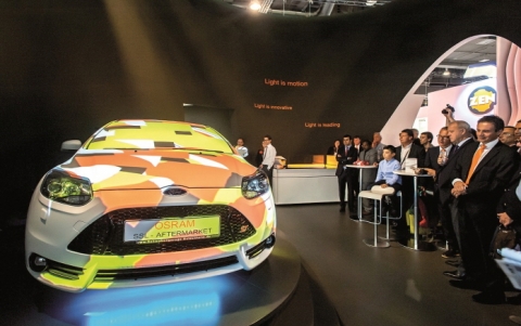 독일에서 개최된 자동차 부품 박람회 아우토메카니카(Automechanika) 오스람 전시장