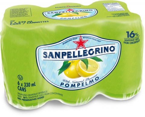 이탈리안 프리미엄 미네랄 워터 브랜드 산펠레그리노가 새로운 과일 탄산음료, 폼펠모(그린자몽)캔을 출시했다.
