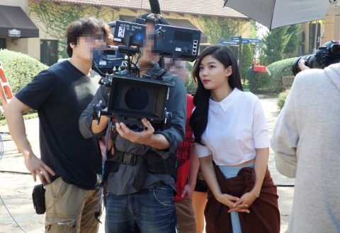 일화 초정탄산수 광고모델 배우 김유정 광고 촬영 현장