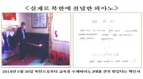 북한에 실제로 전달된 피아노