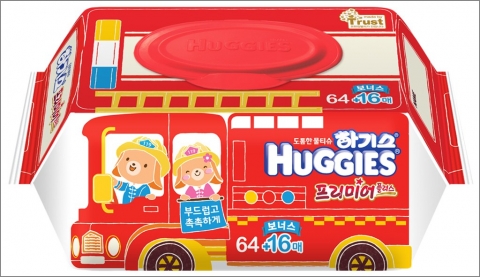 하기스 아기물티슈 신학기 에디션 소방차