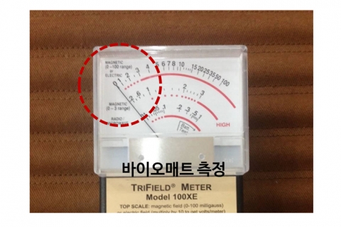 TUV EMF 전자파 테스트 게이지 수치