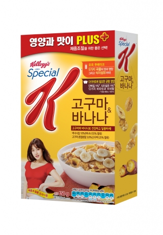 농심 켈로그가 국내 체중조절용 시리얼 시장의 선두제품인 스페셜K의 신제품 스페셜K 고구마 & 바나나를 출시했다.