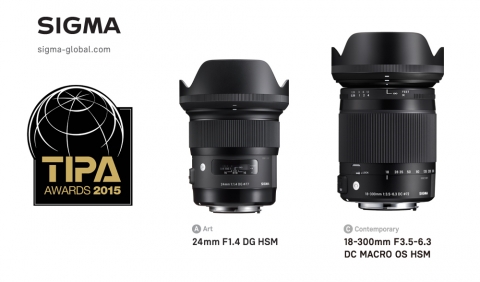 세기P&C SIGMA의 고배율 줌렌즈 C 18-300mm F3.5-6.3 DC MACRO OS HSM와 동급 최고 성능의 A 24mm F1.4 DG HSM 렌즈가 TIPA Awards 2015를 수상했다
