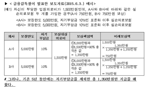 금감원에서 발표한 보도자료 예시