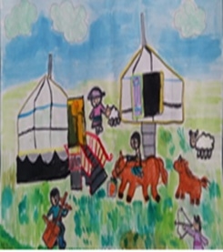 몽골의 이미지를 담아낸 2015년 4개국 국제 어린이 그림전 (몽골,인도네시아,필리핀,한국) 전시 작품