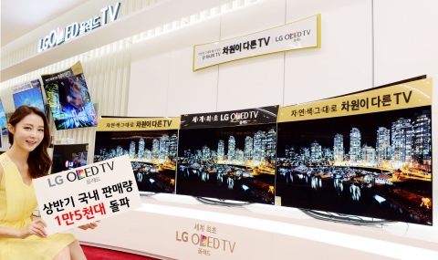 LG 올레드 TV 상반기 국내 판매량이 1만5천 대를 돌파했다
