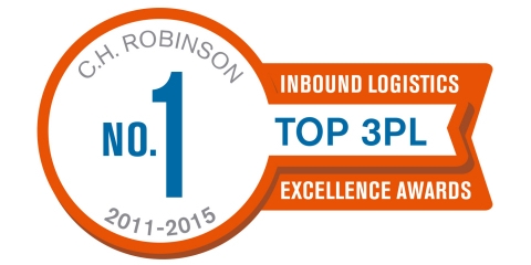 C.H. 로빈슨(C.H. Robinson), 인바운드 로지스틱스(INBOUND LOGISTICS) 매거진 독자에 의해 3PL(3자물류)부분에서 5년 연속 1위로 선정