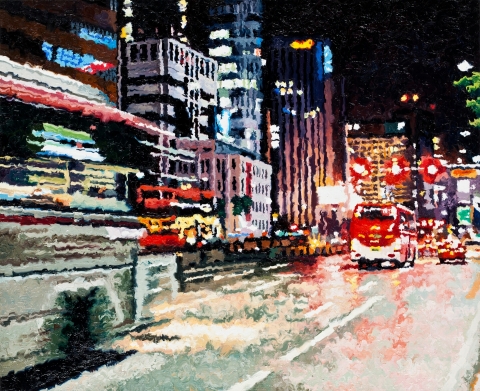 비오는 광화문1 Oil on canvas 65x53cm 2015