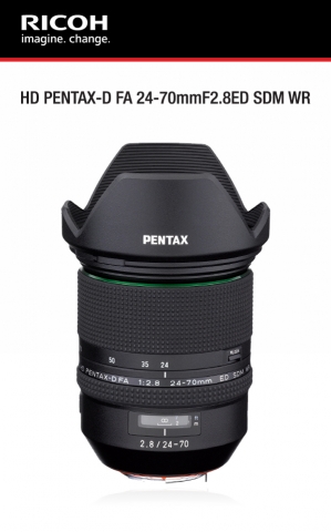 세기P&C가 고성능 펜탁스 K마운트 DSLR 카메라에 대응하는 F2.8 대구경 표준 줌렌즈인 HD PENTAX-D FA 24-70mm F2.8ED SDM WR을 출시한다