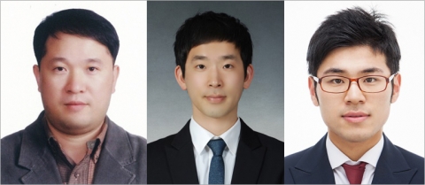 옷처럼 입는 태양전지 기술을 개발한 건국대 연구팀(왼쪽부터 전용석-이민오-고요한)