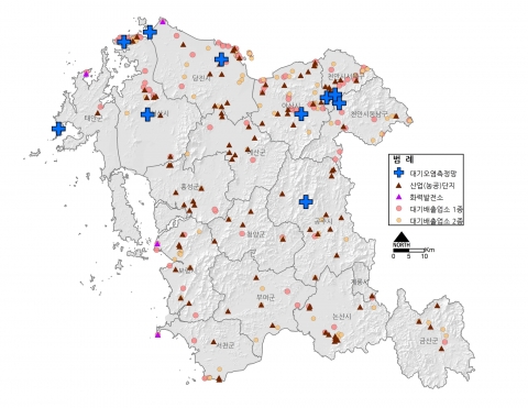 충남도내 대기오염측정망 및 오염시설 현황-충남연구원, 충남리포트 198호