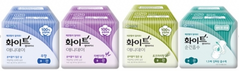 유한킴벌리의 화이트 애니데이 팬티라이너가 한국능률협회인증원에서 시행하는 웰빙인증을 10년 연속으로 인증을 획득했다
