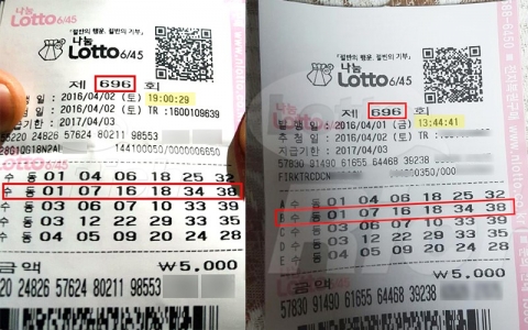 같은 번호로 두 장 구입한 로또 1등 당첨자 사진