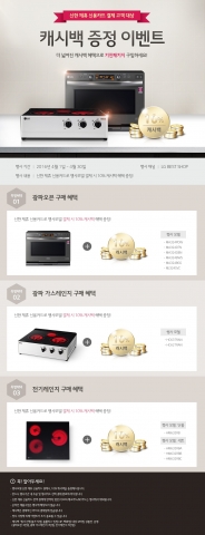 LG전자가 본격적인 혼수 시즌을 맞아 주방가전 구매 시 10% 캐시백 혜택을 이 달 말일까지 증정한다
