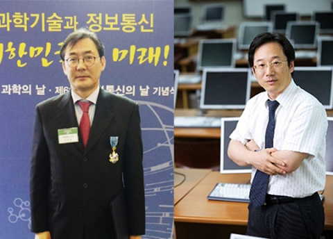 건국대 원종필(왼쪽) 교수와 김두현(오른쪽) 교수가 과학의날 과학기술 훈장 등을 수상했다