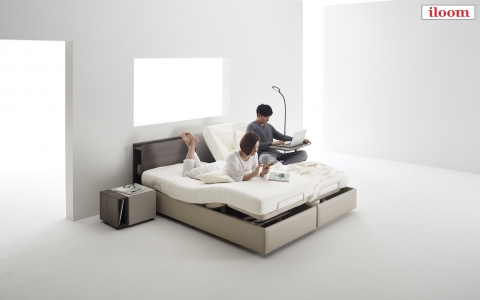 트윈베드 시스템으로 서로의 수면 습관 생활 패턴을 배려하고, 다양한 사용성으로 새로운 침실 라이프를 제안하는 일룸 트윈 모션베드 아르지안