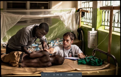 우간다 자이피병원에서 치료받고 있는 남수단 난민, 사진 작가 Matthias Steinbach