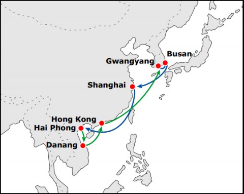 현대상선이 23일 국적선사 최초로 한국-베트남 다낭 직기항 서비스를 개설했다