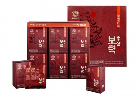 동원F&B의 홍삼 브랜드 천지인이 6년근 홍삼 농축액의 함량이 업계 최고 수준인 프리미엄 홍삼액 천지인 보력 홍삼을 출시했다