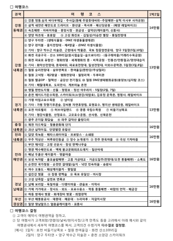 화악산여행사 전국 여행코스