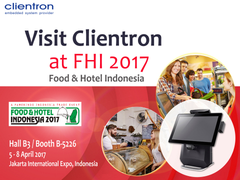 클라이언트론이 2017 인도네시아 국제 식품 및 호텔 산업전에서 혁신적인 POS 기기를 선보일 예정이다