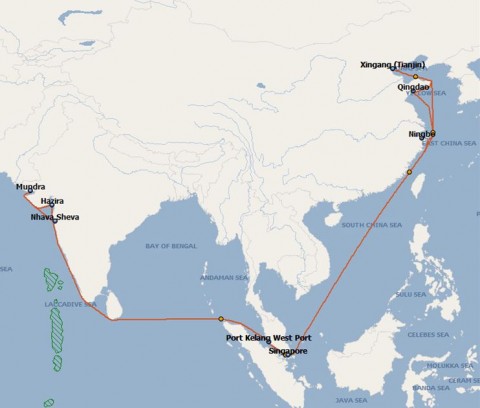 현대상선 China West India Express 서비스