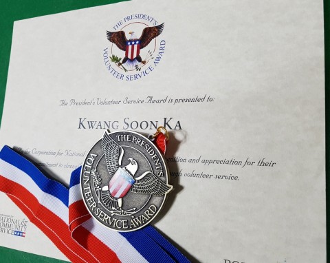 한국무도연수원 가광순 원장이 공개한 미국대통령 표창장과 표창메달