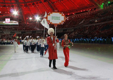 제5회 아시가바트 아시아실내무도대회&#039;에 파견된 대한민국 선수단은 9월 17일 20시17분 올림픽 스타디움에서 개최된 개회식에 참가하며 대회의 공식 일정을 시작했다