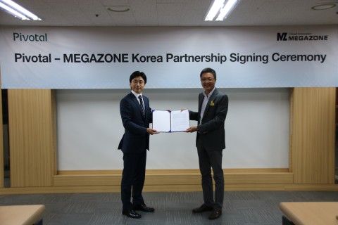 글로벌 클라우드 및 빅데이터 전문기업 피보탈과 클라우드 전문 기업 메가존이 9일 한국 시장 내 클라우드 사업을 위한 전략적 파트너십 계약을 체결하였다