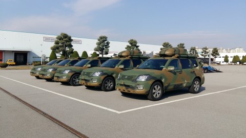 기아자동차는 모하비를 군용화 개조한 차량 20여대를 대한민국 공군에 납품한다