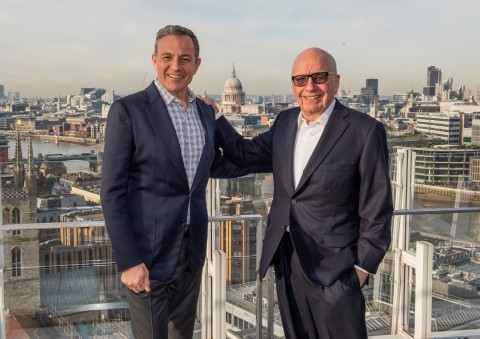 Left to right: Robert A. Iger, Chairman and CEO of The Walt Disney Company, and Rupert Murdoch, Exec...