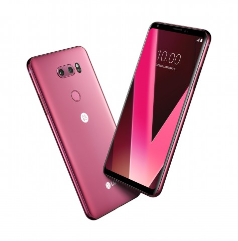 LG전자가 CES 2018에서 프리미엄 스마트폰 LG V30의 새로운 색상인 라즈베리 로즈를 공개한다