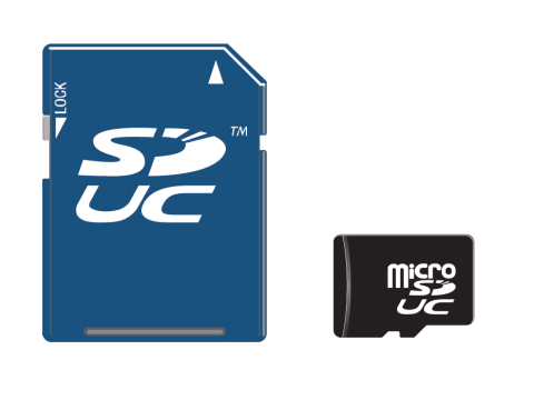 microSDUC 및 SDUC 카드 견본