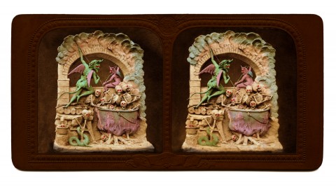 더 현대 프로젝트: 3D: Double Vision 전시작, 3D 아트북 Diableries에 수록된 입체 그림(1860) Various Makers, Selection of Diableries, c. 1860, Collection of Dr. Brian May(사진출처: Collection of Dr. Brian May, digitized by Denis Pellerin)