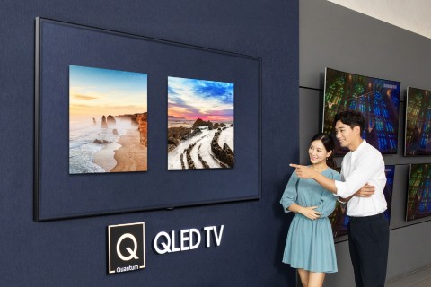 삼성 디지털프라자 용인구성점의 새롭게 단장한 QLED TV 존